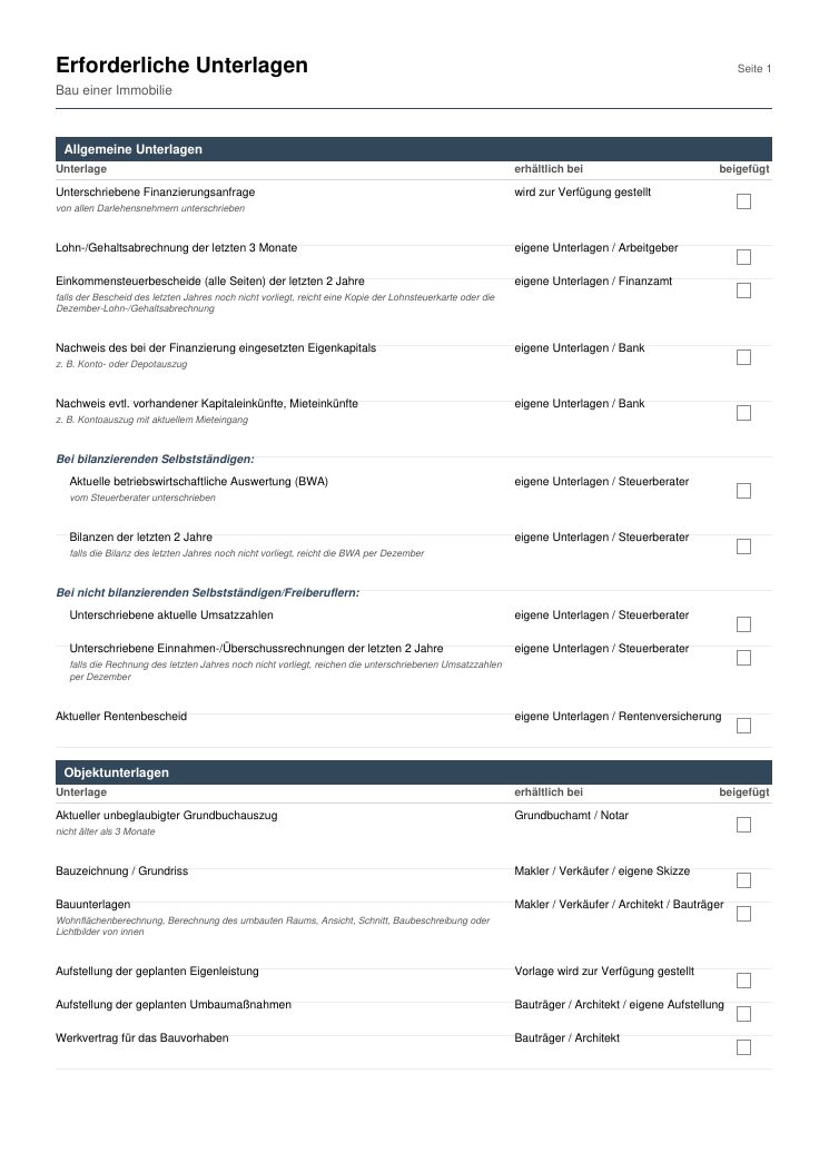 Vorschau: Bau einer Immobilie